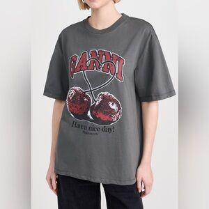 GANNI Cherry T-Shirt - L